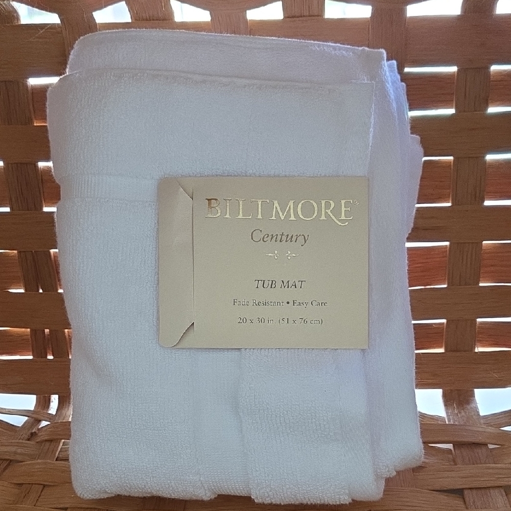 TUB MAT White, BILTMORE CENTURY 20"X30" 100% COTTON